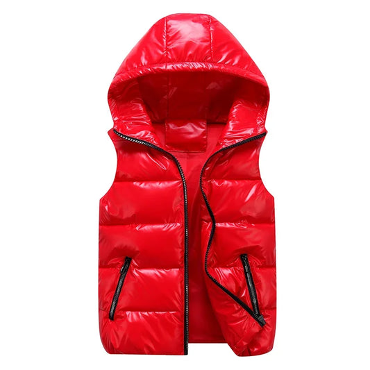 Red Sleeveless Herritage Puffer